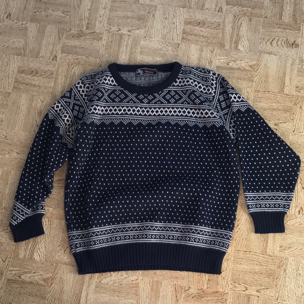 Men's Navy Patterned Sweater